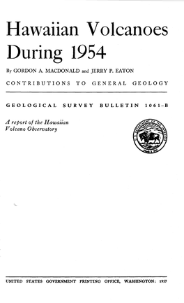 Hawaiian Volcanoes During 1954