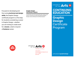 Graphic Design Certificate Program CONTINUING EDUCATION