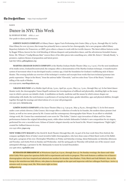 Dance in NYC This Week - the New York Times