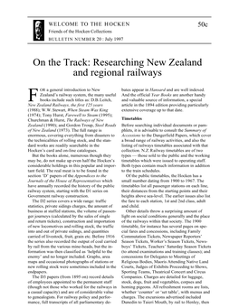 Researching New Zealand and Regional Railways