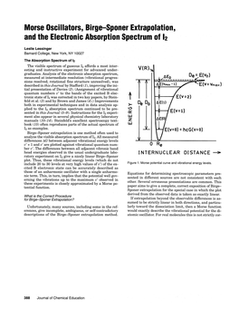 Morse Oscillators, Birge-Sponer Extrapolation, and the Electronic Absorption Spectrum of L2