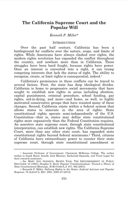 The California Supreme Court and the Popular Will
