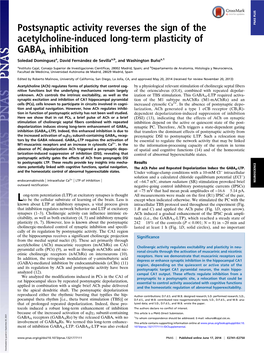 Postsynaptic Activity Reverses the Sign of the Acetylcholine-Induced Long-Term Plasticity of GABAA Inhibition