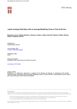 Jupiter Analogs Orbit Stars with an Average Metallicity Close to That of the Sun