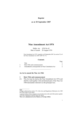 Niue Amendment Act 1974