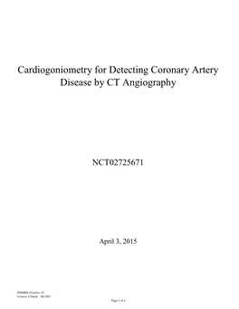Cardiogoniometry for Detecting Coronary Artery Disease by CT Angiography