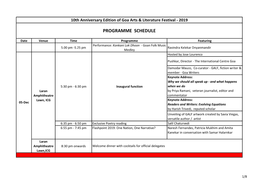 Programme Schedule