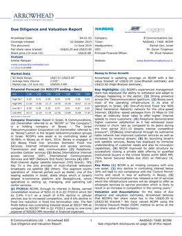 Due Diligence and Valuation Report