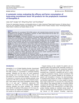 A Systematic Review Evaluating the Efficacy and Factor Consumption of Long-Acting Recombinant Factor VIII Products for the Prophylactic Treatment of Hemophilia A