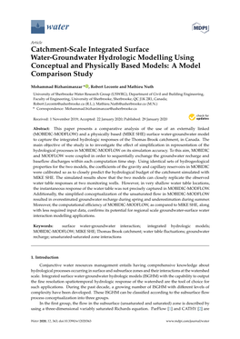 Catchment-Scale Integrated Surface Water-Groundwater Hydrologic Modelling Using Conceptual and Physically Based Models: a Model Comparison Study