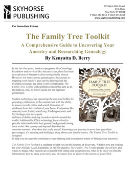 The Family Tree Toolkit a Comprehensive Guide to Uncovering Your Ancestry and Researching Genealogy by Kenyatta D