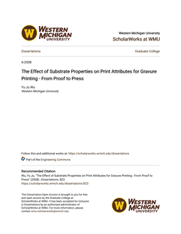 The Effect of Substrate Properties on Print Attributes for Gravure Printing - from Proof to Press