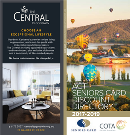 Act Seniors Card Discount Directory
