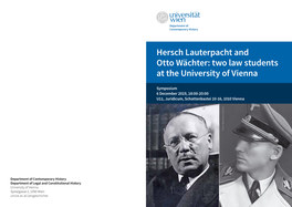 Hersch Lauterpacht and Otto Wächter: Two Law Students at the University of Vienna