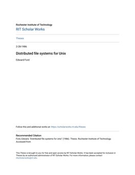 Distributed File Systems for Unix