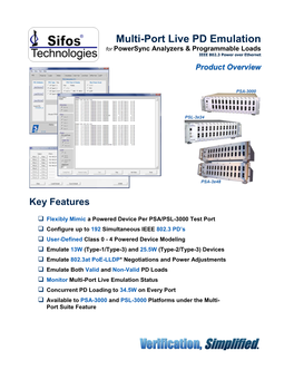 Live PD Emulation for Powersync Analyzers & Programmable Loads IEEE 802.3 Power Over Ethernet