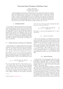 Measuring Optical Pumping of Rubidium Vapor