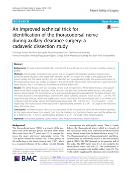 A Cadaveric Dissection Study