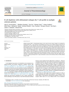 B Cell Depletion with Ublituximab Reshapes the T Cell Profile in Multiple Sclerosis Patients