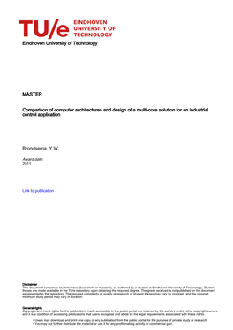 Eindhoven University of Technology MASTER Comparison of Computer