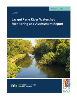 Lac Qui Parle River Watershed Monitoring and Assessment Report