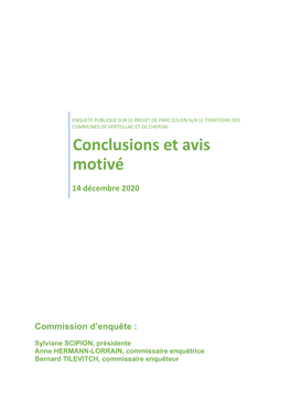 Conclusions Et Avis Motivés