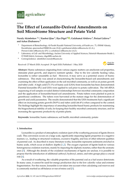 The Effect of Leonardite-Derived Amendments on Soil Microbiome