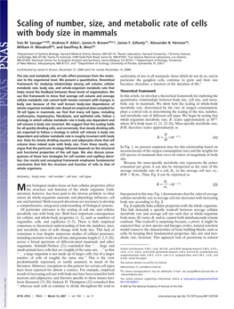 Scaling of Number, Size, and Metabolic Rate of Cells with Body Size in Mammals