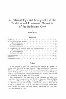 Palaeontology and Stratigraphy of the Cambrian and Lowermost Ordovician of the Bödahamn Core