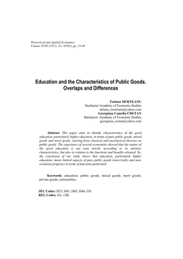 Education and the Characteristics of Public Goods