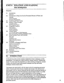 Ltnit 8 Fixation and Staining Techniques