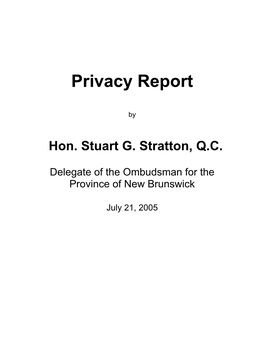 Privacy Report