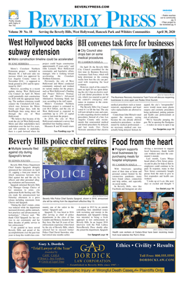BH Convenes Task Force for Businesses Beverly Hills Police