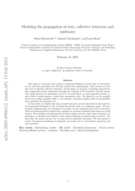 Modeling the Propagation of Riots, Collective Behaviors, and Epidemics