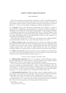 Of the Riemann-Roch Theorem, in an Elementary Fashion and Entirely from ﬁrst Principles (Of Course, in the Complex Analytic Setting)