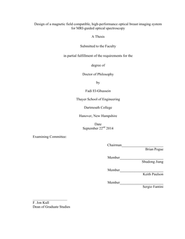 Design of a Magnetic Field Compatible, High-Performance Optical Breast Imaging System for MRI-Guided Optical Spectroscopy