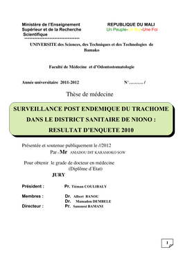 Thèse De Médecine SURVEILLANCE POST