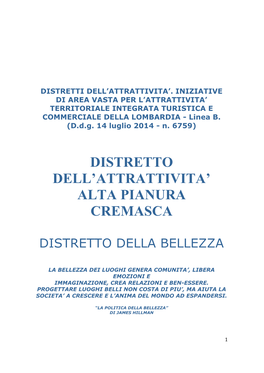 DISTRETTI DELL'attrattivita' -.: Comune Di Pieranica