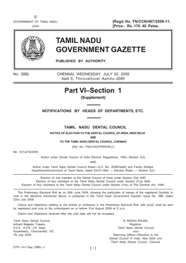 Tamil Nadu Government Gazette