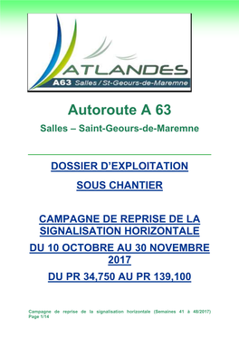 Autoroute a 63 Salles – Saint-Geours-De-Maremne