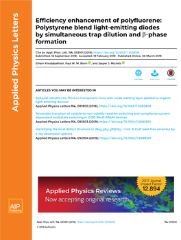 Polystyrene Blend Light-Emitting Diodes by Simultaneous Trap Dilution and Β-Phase Formation