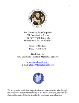 Four Chaplains Memorial Guidelines