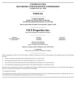 VICI Properties Inc. (Exact Name of Registrant As Specified in Its Charter)