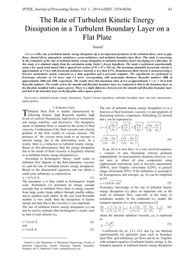 The Rate of Turbulent Kinetic Energy Dissipation in a Turbulent Boundary Layer on a Flat Plate