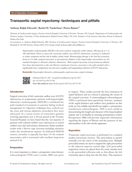 Transaortic Septal Myectomy: Techniques and Pitfalls