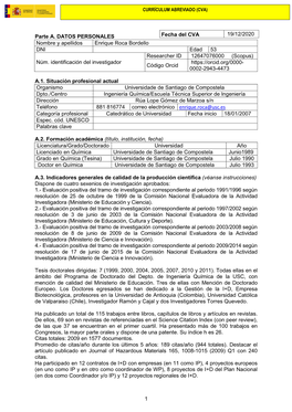 CURRICULUM VITAE (Maximum 4 Pages)