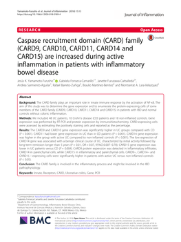 Caspase Recruitment Domain (CARD) Family (CARD9, CARD10, CARD11, CARD14 and CARD15) Are Increased During Active Inflammation In