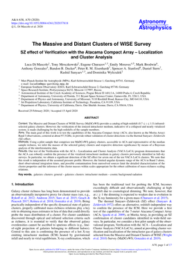 The Massive and Distant Clusters of WISE Survey SZ Effect of Veriﬁcation with the Atacama Compact Array – Localization and Cluster Analysis