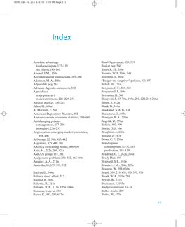 Absolute Advantage Footloose Inputs, 137–139 Tax Effects, 140–141