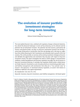 The Evolution of Insurer Portfolio Investment Strategies for Long-Term Investing